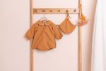 [BEBELOUTE] Lace Collar Bodysuit (Mustard)Baby All-in-One Dress, Infant Girls Dress, 100% Cotton_ Made in KOREA
